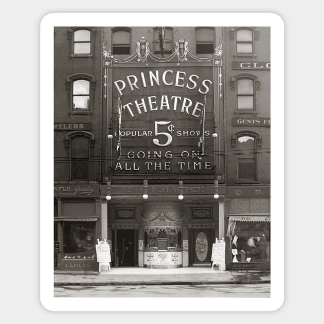 The Princess Theatre, 1910. Vintage Photo Sticker by historyphoto